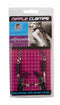 Spartacus Adjustable Gator Nipple Clamps with Jewel Chain packaging on display