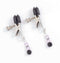 Spartacus adjustable nipple clamps with purple beads, alligator style with comfort tips, featuring a secure thumb screw for sensory play.