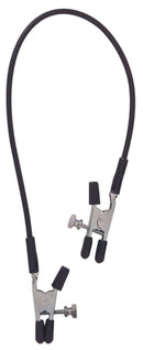 Spartacus Blackline adjustable nipple clamps with rubber tips for pleasure and pain experience.
