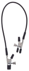 Spartacus Blackline adjustable nipple clamps with rubber tips for pleasure and pain experience.