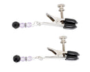 Broad Tip Adjustable Nipple Clamps with Purple Beads Alligator Style, Rubber Comfort Tips for Sensory Play.