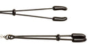 Black tweezer nipple clamps with beads and rubber tips, adjustable for gentle pinch sensation.