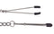 Silver adjustable tweezer nipple clamps with rubber tips and link chain for beginners and experienced users.