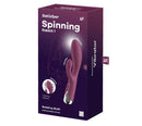 Satisfyer Spinning Rabbit 1 Rotating Rabbit Vibrator packaging featuring clitoral and G-spot stimulation features.