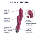 Satisfyer Spinning Rabbit 1 Rotating Rabbit Vibrator features body-safe silicone, clitoral and G-spot stimulation, 12 vibration settings.