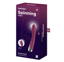 Satisfyer Spinning Vibe 1 Rotating G-Spot Vibrator Red packaging, showcasing its rotation and vibration features.