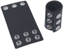 Spartacus Leathers 3-inch ball stretcher with snap closures made from durable black leather.