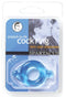 Spartacus blue elastomer cock ring in packaging, stretchy and skin-safe design for enhanced comfort and pleasure.
