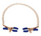 Cougar Chained Nipple Clamps with Gold Chain and Blue Tips, Adjustable for BDSM Play