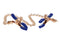 Adjustable Cougar chained nipple clamps with gold chain and blue tips, enhancing BDSM play with elegance and control.
