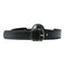 Black breathable ball gag with buckle closure for silent communication and BDSM play.