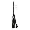 Sex & Mischief Faux Leather Flogger for impact play and tactile exploration in black faux leather design.