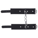 Sportsheets Signature Midnight Muse Handcuffs with soft silicone and silver hardware, ideal for refined restraint play.