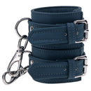 Sportsheets Signature Twilight Tease Handcuffs in luxurious silicone with silver hardware and quick-connect clips.