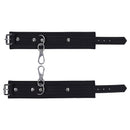 Sportsheets Signature Midnight Muse Ankle Cuffs featuring soft silicone and sleek silver-tone hardware for bondage play.