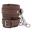 Sportsheets Signature Dawn Dream Ankle Cuffs in soft silicone with silver hardware and quick-connect gate clips.