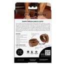 Sportsheets Signature Dawn Dream Ankle Cuffs packaging showcasing features and luxurious design for restraint play.
