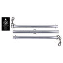 Sportsheets Signature Adjustable Spreader Bar showcases a lightweight all-metal design with integrated D-rings for versatile play.