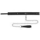 Sportsheets Signature Midnight Muse Collar & Leash featuring soft silicone and sleek silver hardware.