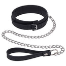 Sportsheets Signature Midnight Muse Collar & Leash featuring soft silicone and silver hardware for comfort and style.
