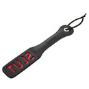 Sportsheets Leather Slut Impression Paddle, 12-inch black slapper with SLUT cutout for bold impressions.