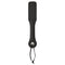 Sportsheets Leather Slut Impression Paddle, 12 inches long, black leather slapper for intimate play, features stitched handle.