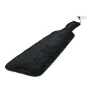 Fur Lined Leather Paddle Black 14.5 inch showcasing its sleek black fur texture and ergonomic design for adult play.