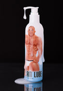 Spunk Str8cam Lube Hybrid 8 Oz Water Based Silicone Blend bottle with creamy lube dripping.