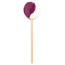 Sugar Splash Deep Gag Suppressing Suckers Bag Of 10, a two-tone lollipop with purple and white colors on a stick.