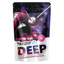 Sugar Splash Deep Gag Suppressing Suckers Bag Of 10 packaging featuring vibrant graphics and a sucker illustration.