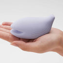 Tenga Iroha Plus Yorukujira Sumire Massager held in a hand, showcasing its elegant design and soft-touch finish.