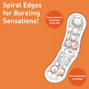 Tenga Flip Orb Sunset Orange Stroker showcasing spiral edges and internal orbs for intense pleasure and stimulation.
