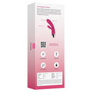 Svakom Angel 7.5 Inch G-Spot Clitoral Vibrator Plum Red packaging highlighting features and design.