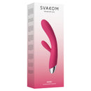 Svakom Angel 7.5 Inch G-Spot Clitoral Vibrator Plum Red packaging design showcasing elegant details.