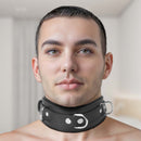 Strict Leather Premium Locking Collar on a model, showcasing durability and secure design for serious players.