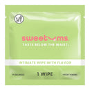 Sweetums Watermelon Flavored Intimate Wipes packaging featuring a ph balanced intimate wipe.