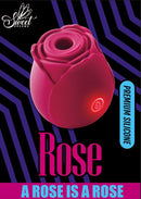 Rose Suction Air Pulse Stimulator Red with premium silicone design and rose shape for unique sensations.