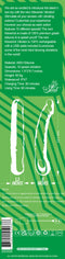 Rear packaging of Maverick Realistic Dildo Vibrator showing product dimensions, materials, and key features in white text on green background.