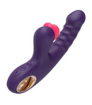 Sweet Heart Thrusting & Tapping Vibrator Purple with curved design and dual stimulation features.