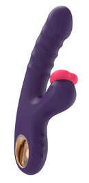 Sweet Heart Thrusting & Tapping Vibrator Purple showing elegant design and controls for enhanced pleasure.