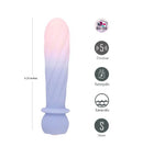 Maia Symba Swirl Bullet Vibrator Pink Purple showcasing 5 functions, rechargeable, submersible design, and silicone material.