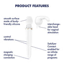 Satisfyer Double Wand-er Wand Massager White features smooth silicone surface and interchangeable heads for versatile stimulation.