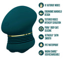 Blush Riana Silicone Clitoral Stimulator Dark Teal features ergonomic design and textured ridges for enhanced pleasure.
