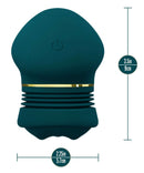 Blush Riana Silicone Clitoral Stimulator Dark Teal with elegant design and ergonomic shape, measuring 3.5in x 2.25in.