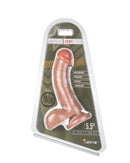 Major Dick Army Caramel Tan Dildo 5.5" harness compatible with suction cup base and phthalate-free PVC.