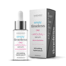 Wicked Simply Timeless Stimulating Hybrid Arousal Serum 1 Oz with dropper and box design.
