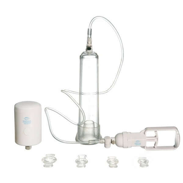 Sinclair Endow Vacuum Pump System with hand and battery-operated pump, cylinder, and constriction rings.