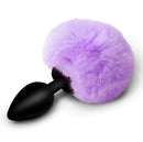 Tailz Fluffy Bunny Tail Silicone Plug Purple features a fluffy purple tail and smooth silicone plug for playful charm.