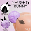 Tailz Fluffy Bunny Tail Silicone Plug Purple with tapered tip and soft purple faux fur for comfort and style.