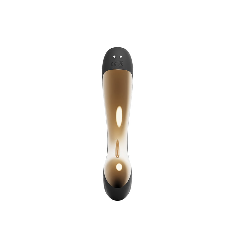 ZALO Talis G-Spot PulseWave Vibrator Obsidian Black with gold accents, designed for dual G-spot and clitoral stimulation.